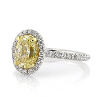 2.64ct Fancy Yellow Oval Cut Diamond Engagement Anniversary Band