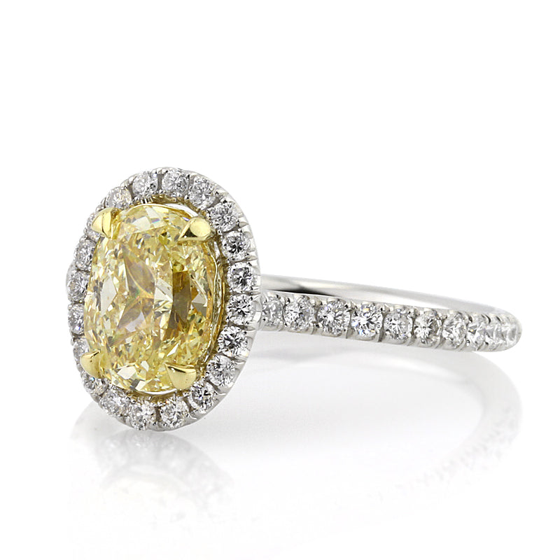 2.64ct Fancy Yellow Oval Cut Diamond Engagement Anniversary Band