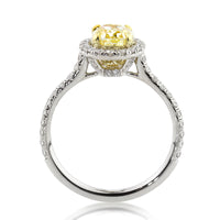 2.64ct Fancy Yellow Oval Cut Diamond Engagement Anniversary Band