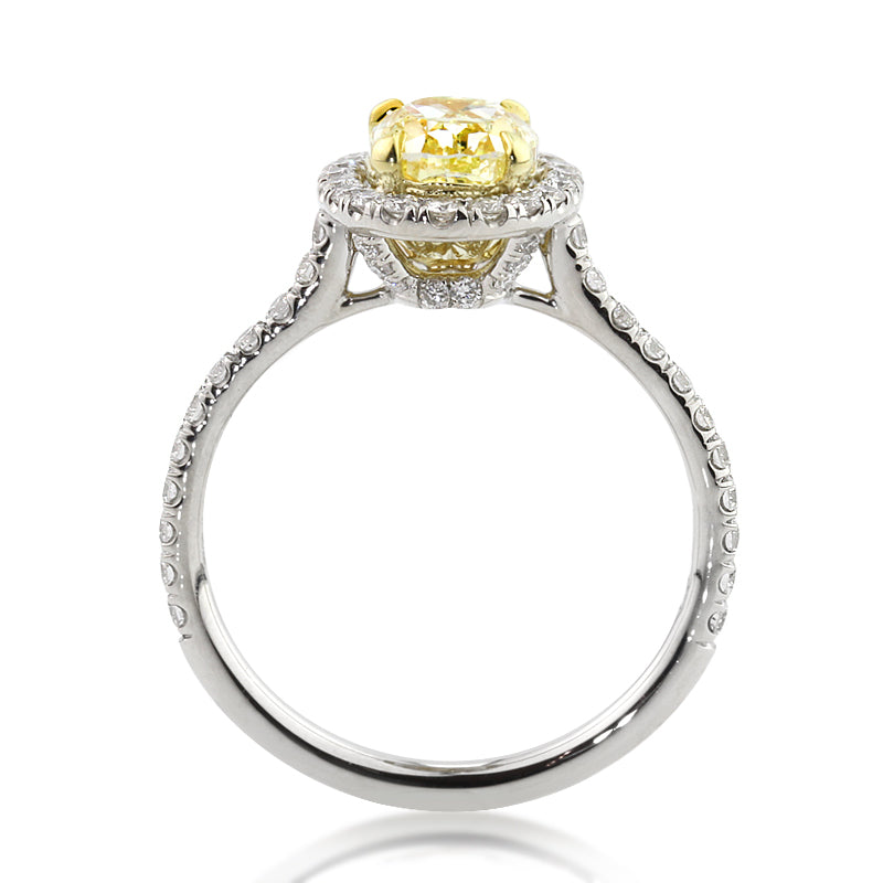 2.64ct Fancy Yellow Oval Cut Diamond Engagement Anniversary Band