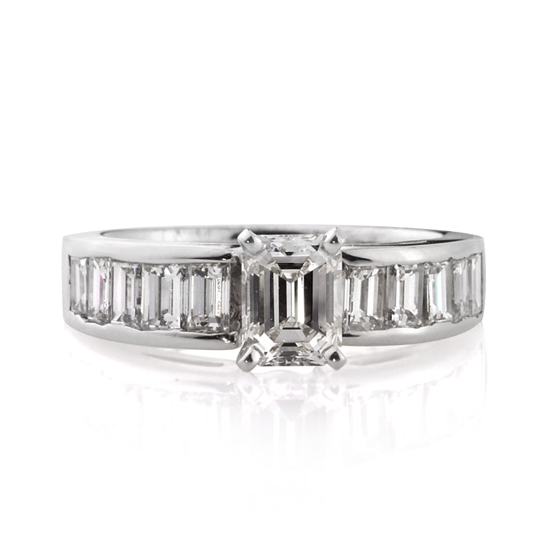 2.14ct Emerald Cut Diamond Engagement Ring