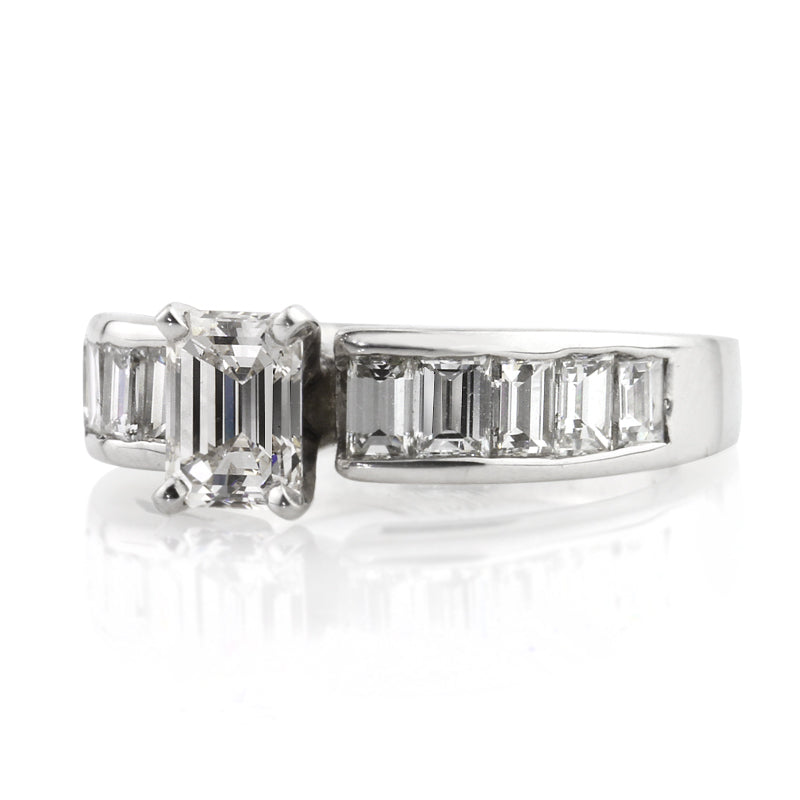 2.14ct Emerald Cut Diamond Engagement Ring