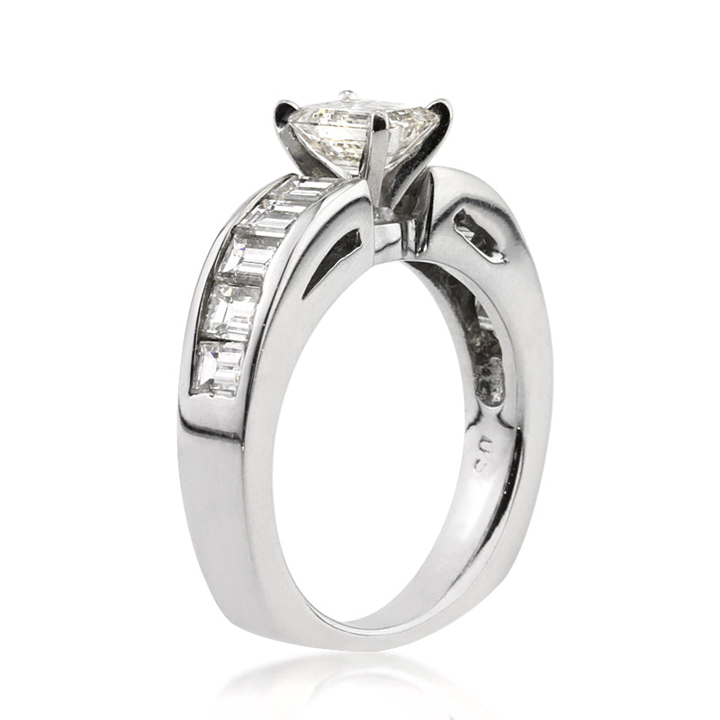 2.14ct Emerald Cut Diamond Engagement Ring