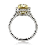 3.10ct Fancy Yellow Radiant Cut Diamond Engagement Ring