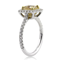 1.86ct Fancy Light Brown Yellow Princess Cut Diamond Engagement Ring