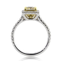 1.86ct Fancy Light Brown Yellow Princess Cut Diamond Engagement Ring