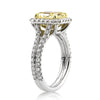 3.42ct Fancy Light Yellow Radiant Cut Diamond Engagement Ring