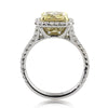 3.42ct Fancy Light Yellow Radiant Cut Diamond Engagement Ring