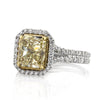 4.15ct Fancy Light Yellow Radiant Cut Diamond Engagement Ring