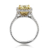 4.15ct Fancy Light Yellow Radiant Cut Diamond Engagement Ring