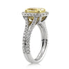 3.37ct Fancy Intense Yellow Cushion Cut Diamond Engagement Ring
