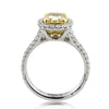 3.37ct Fancy Intense Yellow Cushion Cut Diamond Engagement Ring