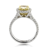 3.37ct Fancy Intense Yellow Cushion Cut Diamond Engagement Ring
