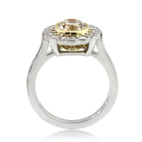 3.09ct Fancy Yellow Oval Cut Diamond Engagement Ring