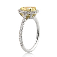 2.07ct Fancy Yellow Pear Shaped Diamond Engagement Ring