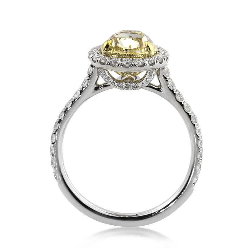 2.60ct Fancy Yellow Pear Shaped Diamond Engagement Ring
