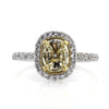 1.68ct Fancy Light Yellow Cushion Cut Diamond Engagement Ring