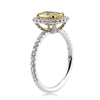 1.68ct Fancy Light Yellow Cushion Cut Diamond Engagement Ring