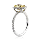 1.68ct Fancy Light Yellow Cushion Cut Diamond Engagement Ring