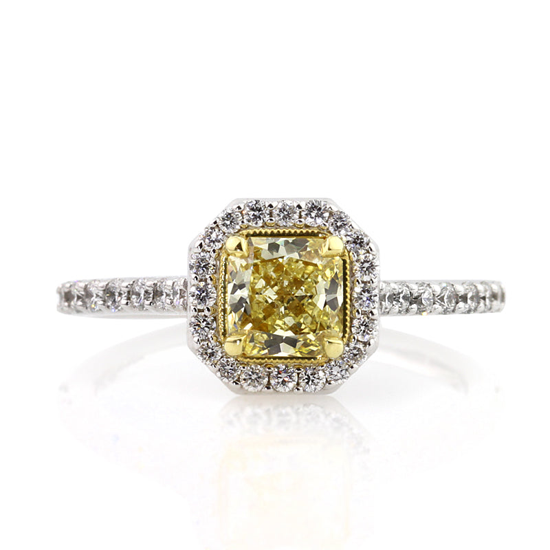 1.40ct Fancy Yellow Radiant Cut Diamond Engagement Ring