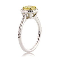 1.40ct Fancy Yellow Radiant Cut Diamond Engagement Ring
