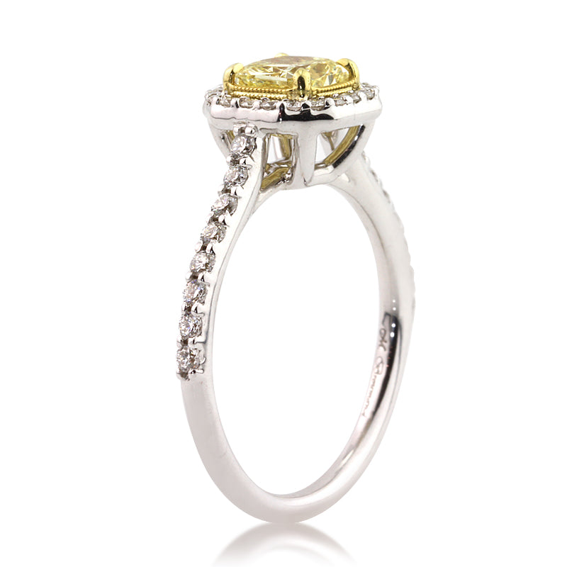 1.40ct Fancy Yellow Radiant Cut Diamond Engagement Ring