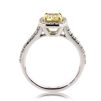 1.40ct Fancy Yellow Radiant Cut Diamond Engagement Ring
