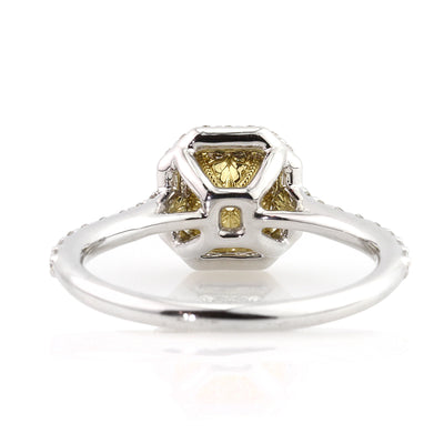 1.40ct Fancy Yellow Radiant Cut Diamond Engagement Ring