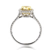 1.82ct Fancy Light Yellow Cushion Cut Diamond Engagement Ring