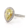 2.87ct Fancy Light Yellow Pear Shaped Diamond Engagement Ring