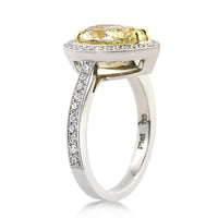 2.87ct Fancy Light Yellow Pear Shaped Diamond Engagement Ring