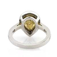 2.87ct Fancy Light Yellow Pear Shaped Diamond Engagement Ring