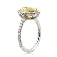 1.76ct Fancy Intense Yellow Pear Shaped Diamond Engagement Ring