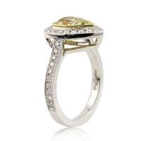 2.50ct Fancy Yellow Pear Shaped Diamond Engagement Ring