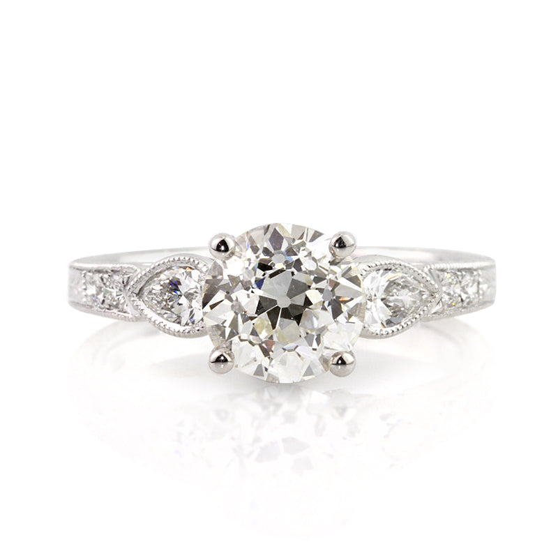 2.32ct Antique European Round Cut Diamond Engagement Ring