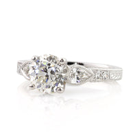2.32ct Antique European Round Cut Diamond Engagement Ring
