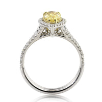 1.92ct Fancy Intense Yellow Pear Shaped Diamond Engagement Ring