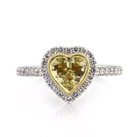 1.35ct Fancy Light Yellow Heart Shaped Diamond Engagement Ring