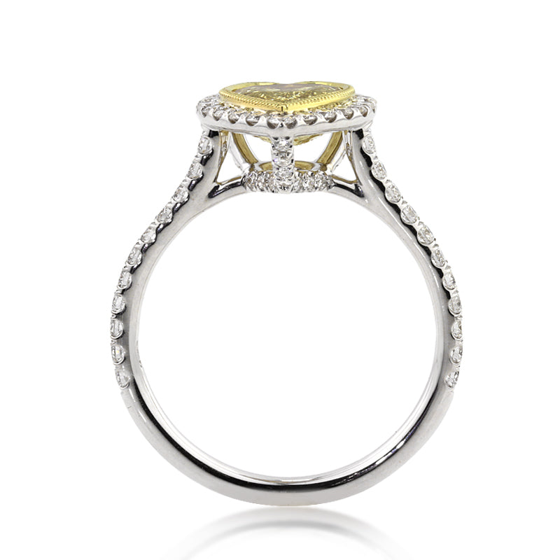 1.35ct Fancy Light Yellow Heart Shaped Diamond Engagement Ring
