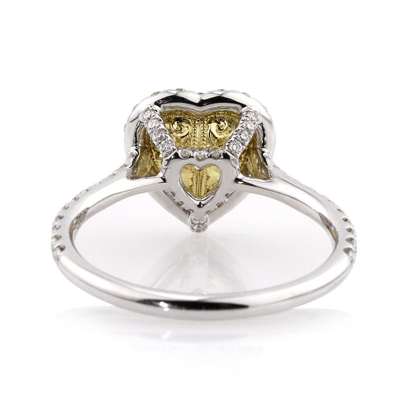 1.35ct Fancy Light Yellow Heart Shaped Diamond Engagement Ring