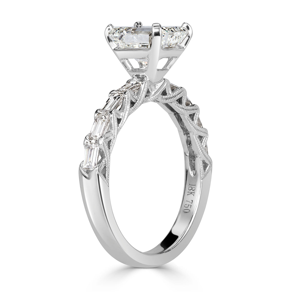 2.70ct Emerald Cut Diamond Engagement Ring