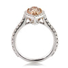 1.85ct Fancy Light Yellow Brown Pear Shaped Diamond Engagement Ring