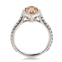1.85ct Fancy Light Yellow Brown Pear Shaped Diamond Engagement Ring