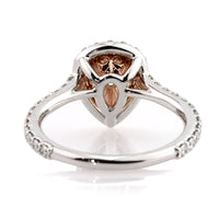 1.85ct Fancy Light Yellow Brown Pear Shaped Diamond Engagement Ring