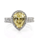 2.52ct Fancy Yellow Pear Shape Diamond Engagement Ring