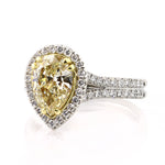 2.52ct Fancy Yellow Pear Shape Diamond Engagement Ring