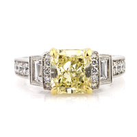 4.25ct Fancy Yellow Radiant Cut Diamond Engagement Ring