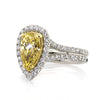2.45ct Fancy Intense Yellow Pear Shaped Diamond Engagement Ring