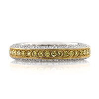 2.00ct Fancy Yellow Round Brilliant Cut Diamond Eternity Band