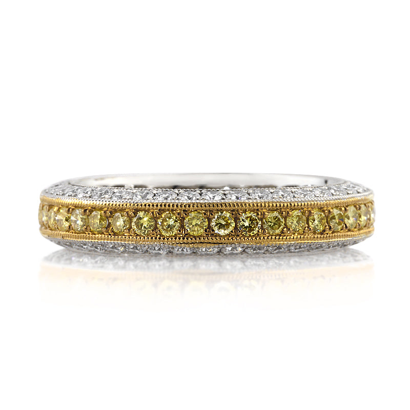 2.00ct Fancy Yellow Round Brilliant Cut Diamond Eternity Band